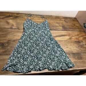 Reformation Green Floral Mini Dress